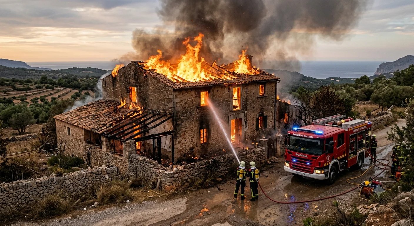 Riesgos de no legalizar tu casa en Mallorca: incendio y pérdida total